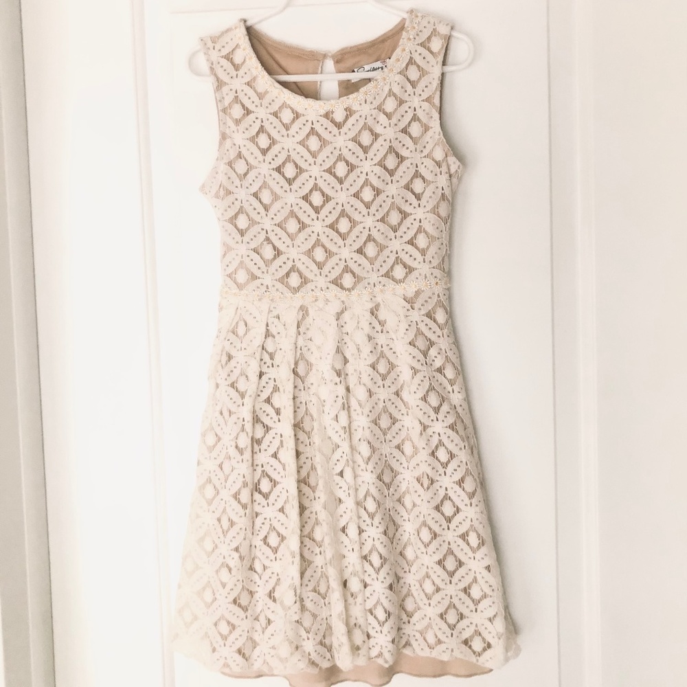 Speechless Girls Sleeveless Lace Ivory Dress EUC